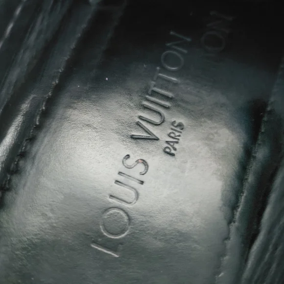 Louis Vuitton Black Veau Soie Leather Loafers Shoes - Picture 8 of 16